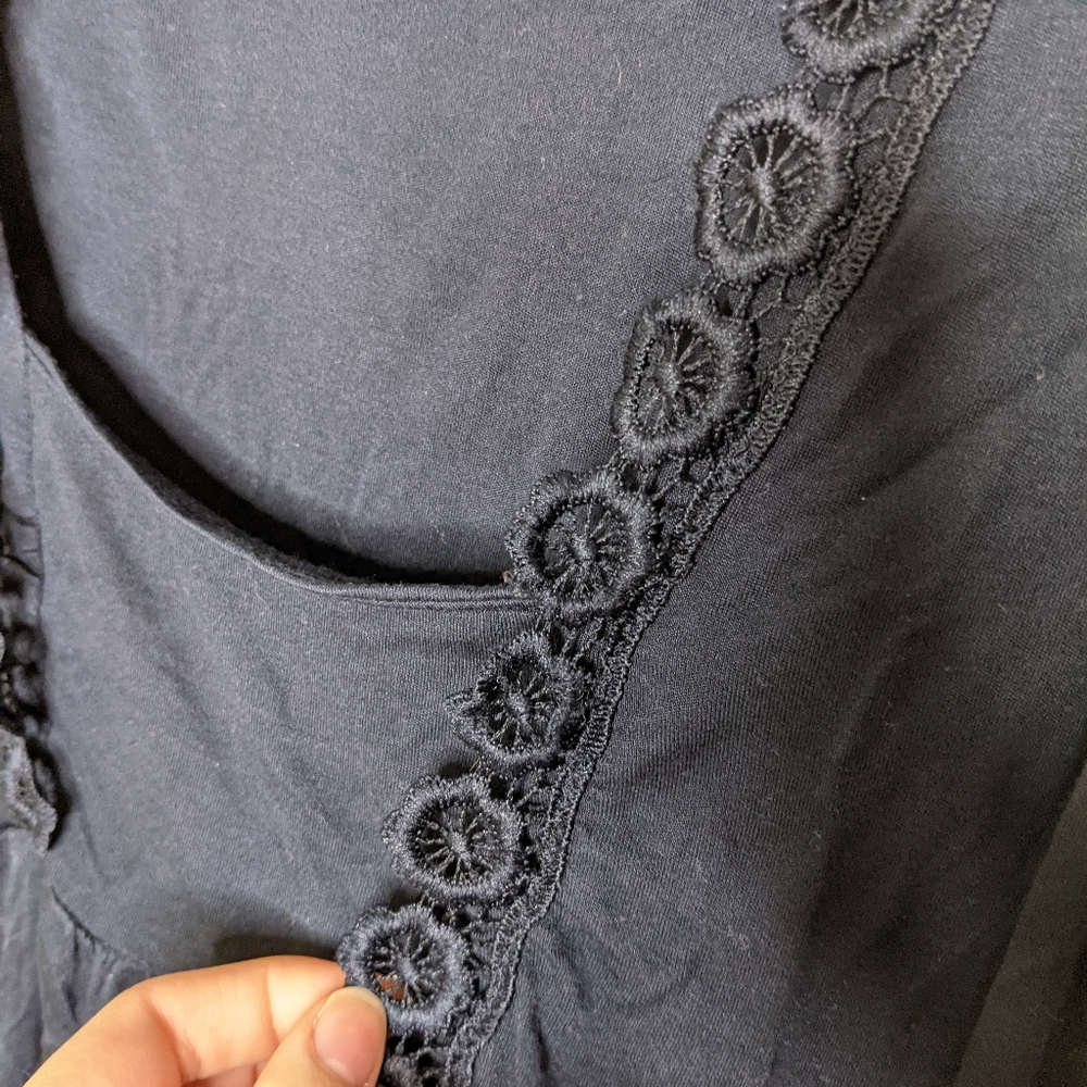 Navy Blue Banana Republic Lace Tee - Picture 3 of 4